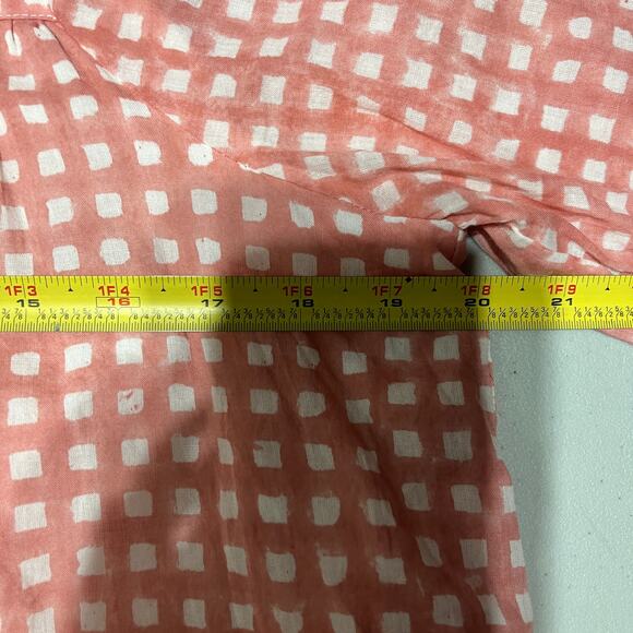 Emerson Fry Laurent Women's Blouse Pink Gingham Organic Cotton Peasant Top Small - Picture 7 of 8
